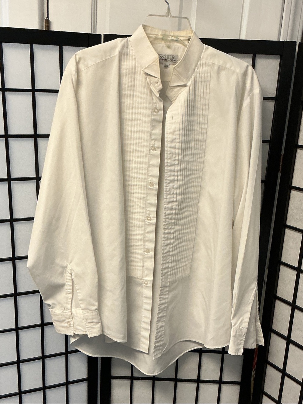 Formal white shirt, top button missing little where around the collar